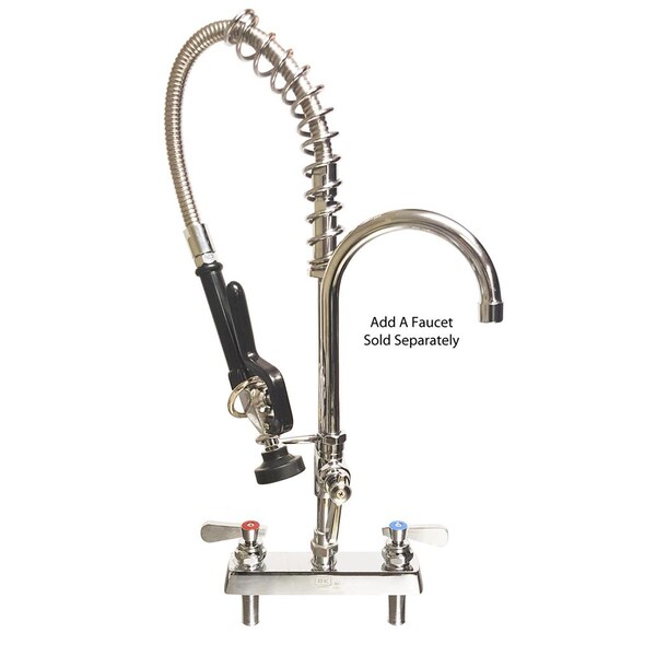 Bk Resources Mini Pre-Rinse 4"O.C. Faucet, Reduced Size For Small Spaces W/ BKF-8DM BKF-8DM-MINI - main